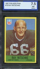 1967 PHILADELPHIA #79 RAY NITSCHKE ISA 7.5 PACKERS HOF *ADT5058