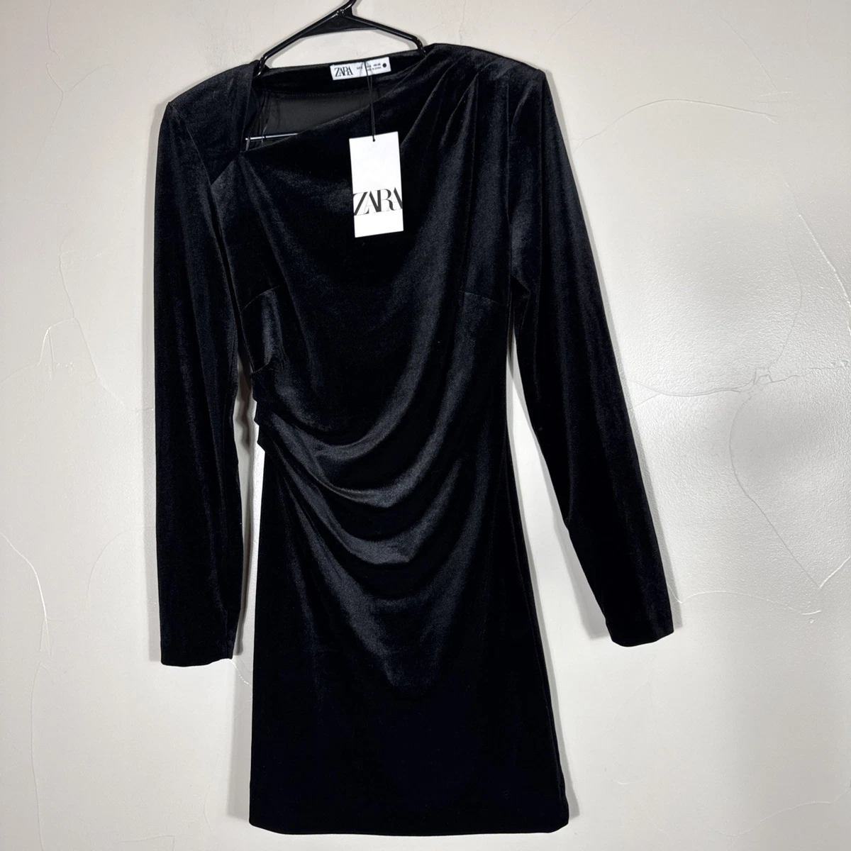 chinese dress ladies Zara Long Sleeve Green Velvet Dress