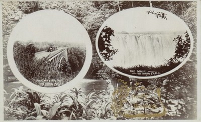 PC RHODESIEN AFRIKA VICTORIA FÄLLT EISENBAHNBRÜCKE ECHTFOTO POSTKARTE (B63657)