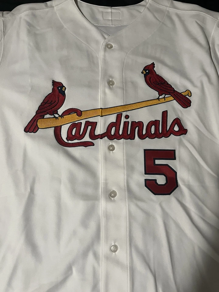 Camiseta Majestuosa Colección Auténtica Cardenales de San Luis Albert Pujos #5 con S Foto 2 de 4