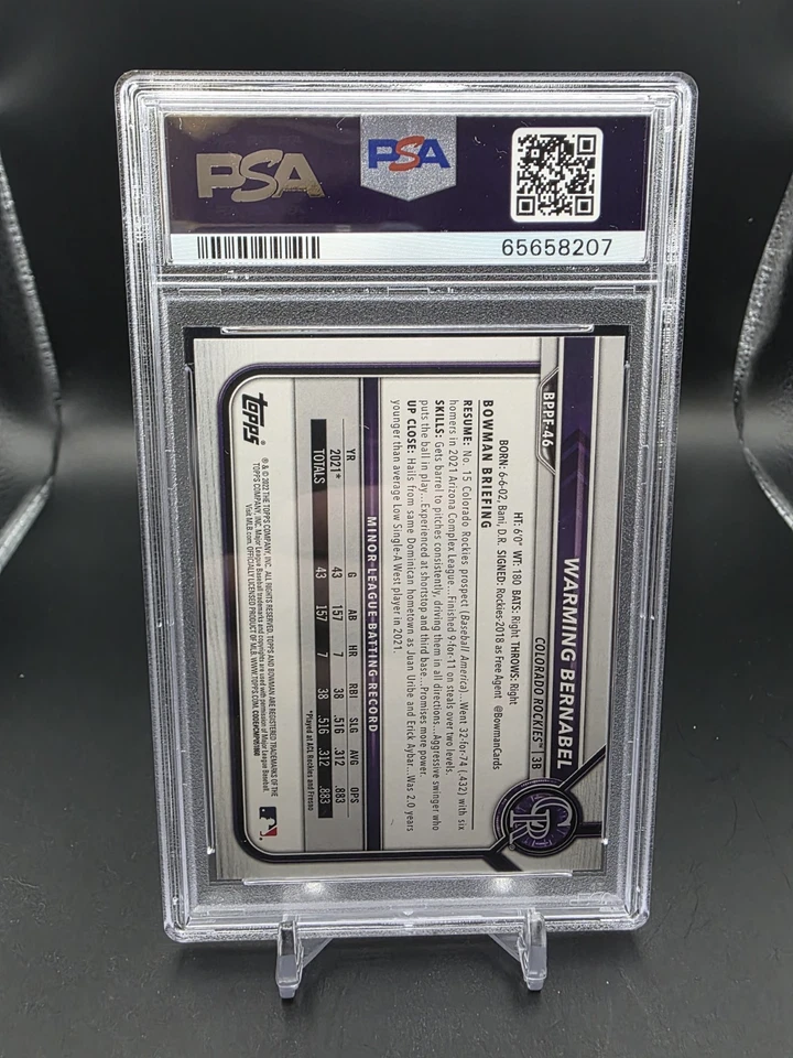 2022 Bowman Draft 1st Edition Warming Bernabel Sky Blue Foil PSA 10 GEM - Image 2 of 2