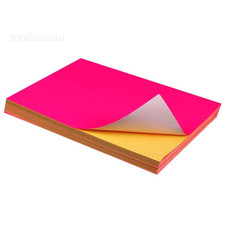 Fluorescent Bright Neon Pink Sticker Paper - A4, 8.27" x11.69"