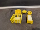 Vintage Fisher Price Little People Yellow Furniture