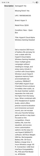 HyperX Cloud Alpha Wireless DTS Kopfhörer - Schwarz - Bild 2 von 3