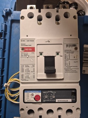 Eaton, HKD 65K, HKD3400F, 3 Pole, 250 Volt, 400 Amp, Shunt Trip, Breaker