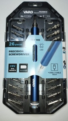 Varo Präzisionsschraubendreher 4V USB C 25 Bits LED