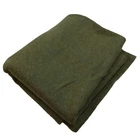 Vintage 1945 WWII US Army Wool Blanket Olive Military Quartermaster 74 x 59