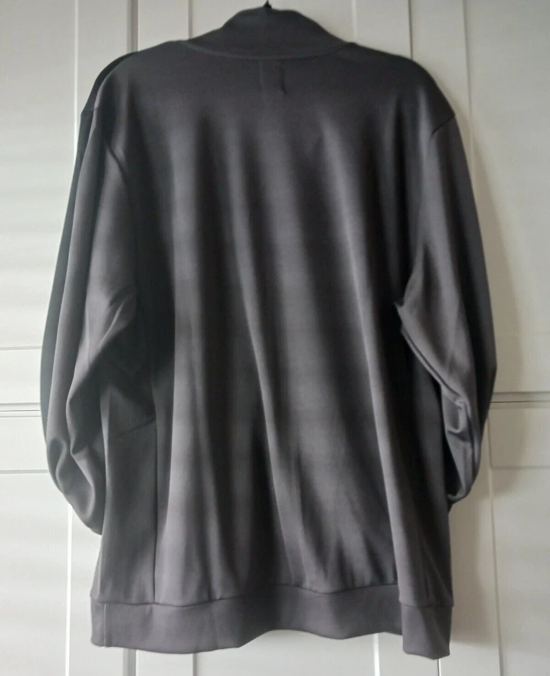 Chaqueta deportiva Ideology gris con cremallera y rayas negras en las mangas talla L Foto 3 de 4