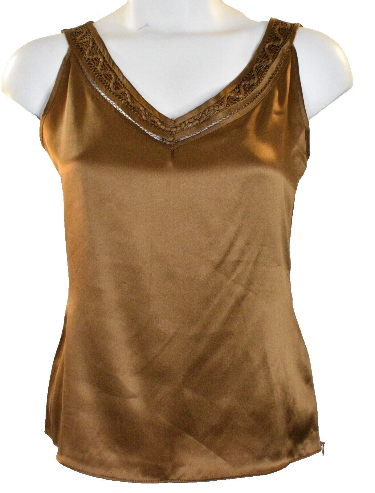 Seda sólida Tahari Mujer Camisetas sin mangas para mujeres