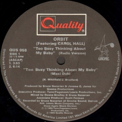 Orbit (feat. Carol Hall) Too Busy Thinking About My Baby STILL SEALED