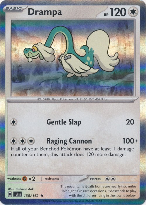 Holo Drampa 138/162 Rare Temporal Forces Pokemon TCG