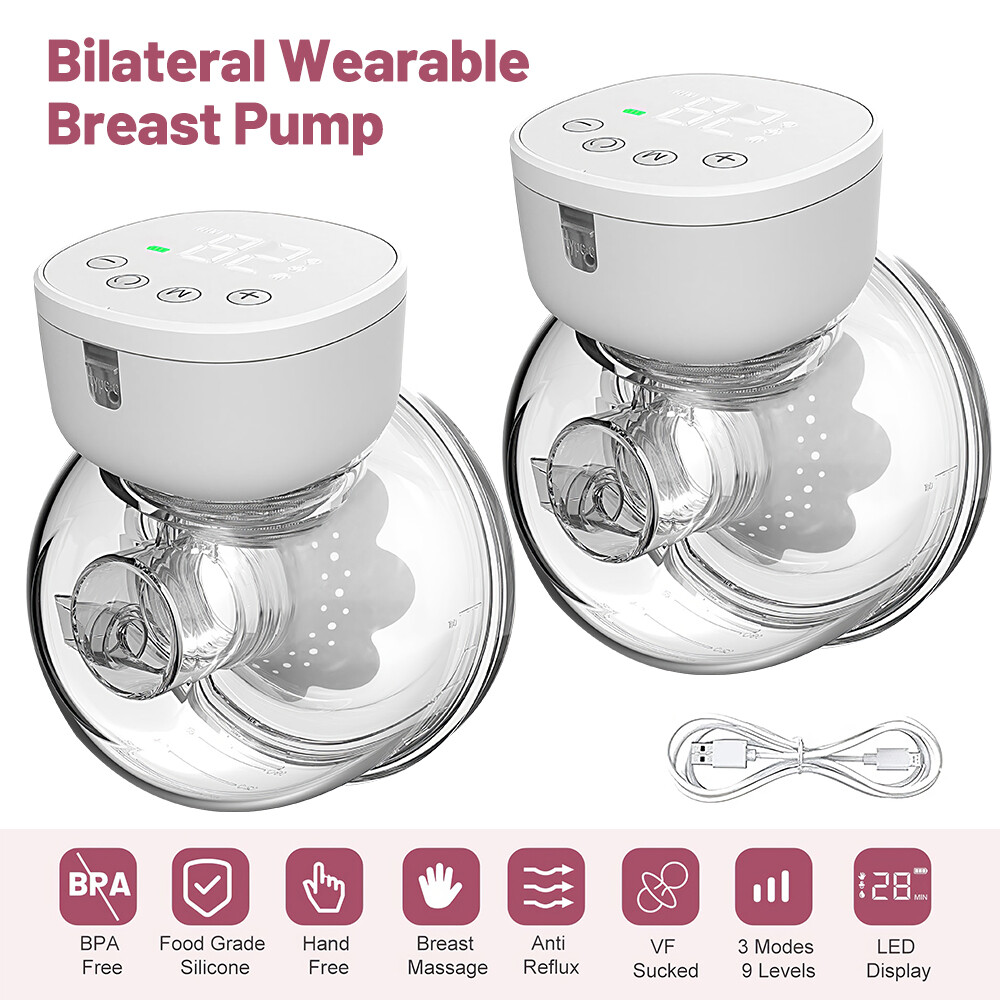 Portable Hands-Free Dual Electric Breast Pump for Baby Nursing-image