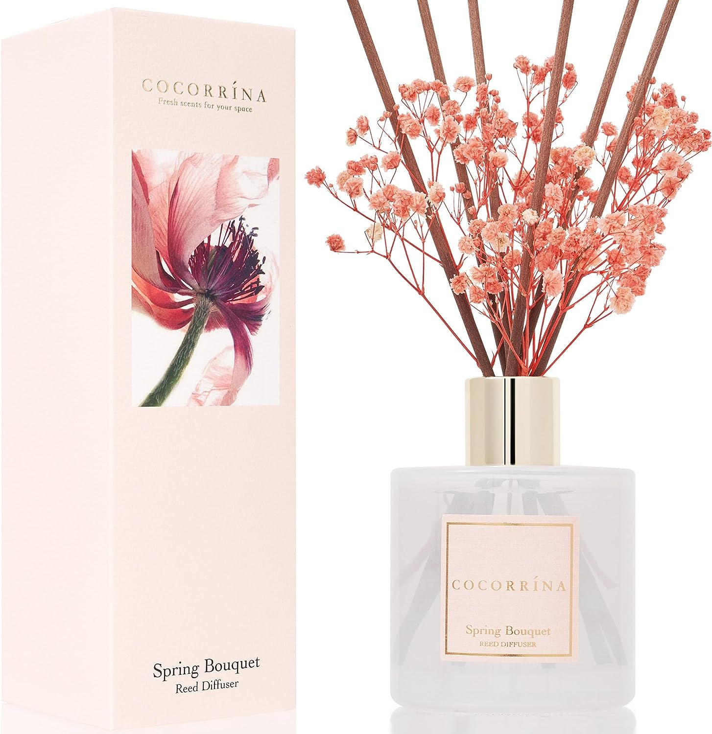 Reed Diffuser Sets- Spring Bouquet Scented Diffuser with Sticks Home Fragrance R-image