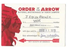 1976 Blue Heron Lodge 349 OA Order of the Arrow Membership Card Boy Scouts CG