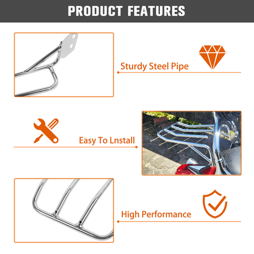 Steel Rear Luggage Rack Carrier Bracket For Yamaha V-star XVS 1300 XVS 950 09-16 - Picture 6 of 10