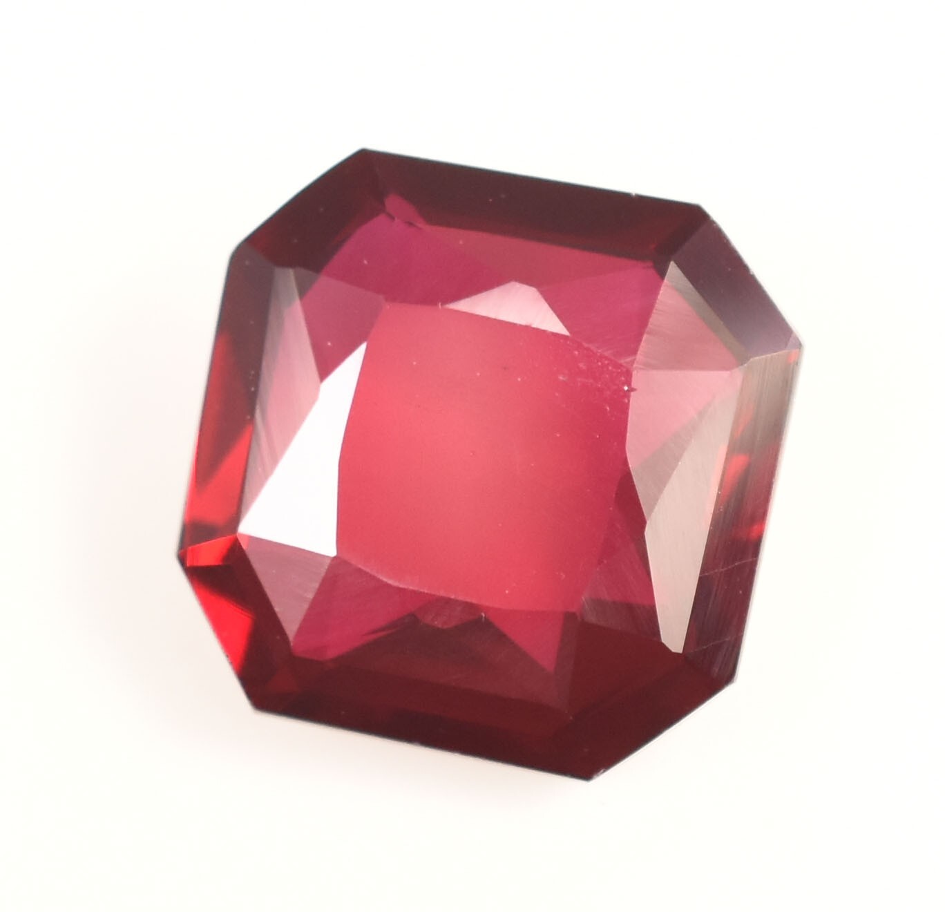 13.79 Ct Certified Pigeon Blood Red Ruby Square Cut Loose Gemstone