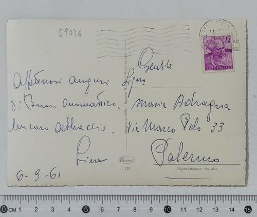 59036 Cartolina - Fiori Rose - VG 1961 - Picture 2 of 4