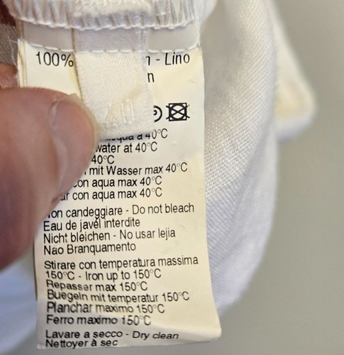120% Lino Damen 40 XS Weiß Ärmellos Rüschen Leinen Kleid Made In Italy Pocke - Bild 5 von 9