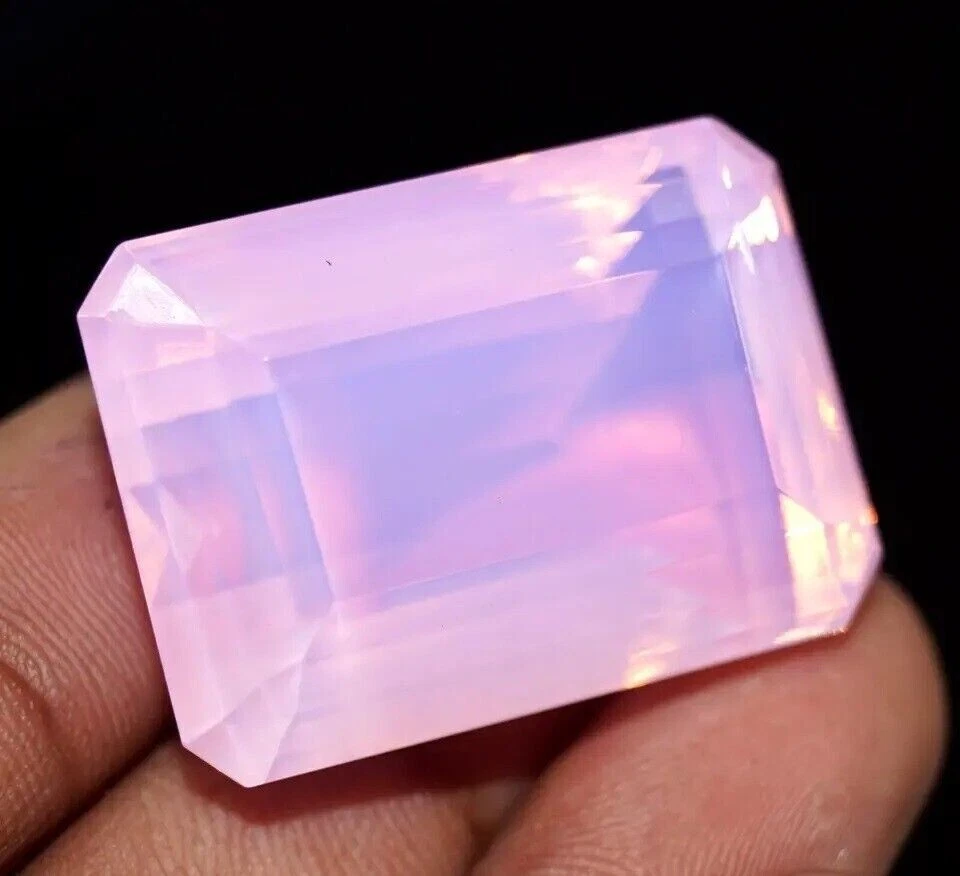 Large 12.35 Ct. Ethiopian Natural Purple-Pink Opal Emerald Cut Loose Gemstone - Image 2 of 4