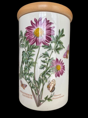 Large Botanic Garden by Portmeirion Flowered Chrysanthemum Coccineum Canister