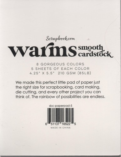 Scrapbook.com smooth cardstock packs 6.5 x 5.25in 40 sheets/8 colors - Picture 8 of 14