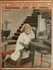 Vintage Sheet Music - We Want Our Daddy Dear, Back Home - De Costa 1918 b