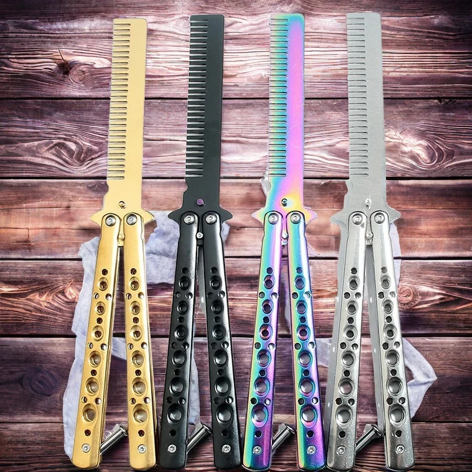 Cuchillo de Entrenamiento Mariposa Portátil Plegable Entrenador Bolsillo Mayal Cuchillo Hoja Sin Cortar Foto 3 de 4