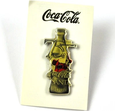 Coca Cola Coke Pin Button Badge Anstecknadel USA Motiv Santa Flasche 2006 - Bild 1 von 3
