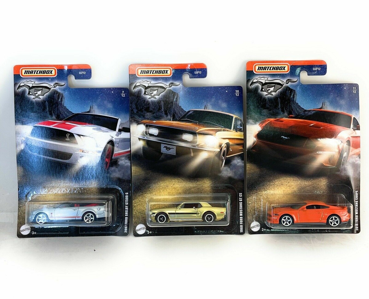Matchbox 1:64 1968 Ford Mustang GT CS, 2019 Coupe, 2007 Ford