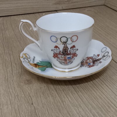 1956 Royal Albert Bone China Gedenktasse Untertasse 1956 Olympia Melbourne