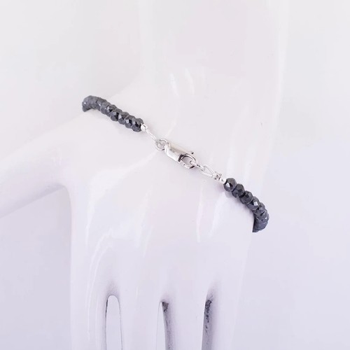 Black Diamond Bracelet 6 mm 8.00 inches Carbonado AAA Certified Unisex Bracelet - Picture 2 of 5
