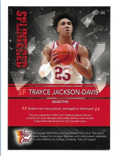 2021-22 Wild Card Alumination Splintered Trayce Jackson-Davis #ASP-44 #47/50 - Bild 2 von 2