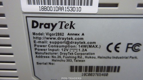 Modem routeur Draytek Vigor 2862 annexe A VDSL 2/ADSL 2+ 4 ports Gigabit avec bloc d'alimentation - Photo 2/2
