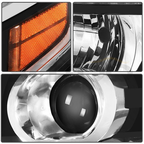 Headlights Assembly Pair for Chevy Tahoe 2015-2020 Replacement Headlamps Black - Picture 2 of 8