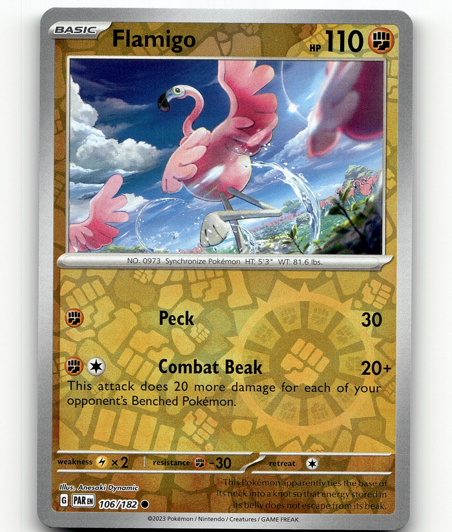 Reverse Holofoil - Pokemon Flamigo 106/182 - Paradox Rift | eBay