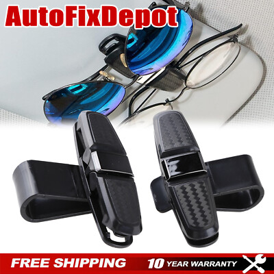 For Glasses Sunglasses Eyeglass Ticket Card 2PACK Car Auto Sun Visor Clip Holder