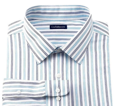 Croft & Barrow Men Dress Shirt Classic Fit Executive 100% Cotton Blue Stripe NWT | eBay Croft & Barrow Men Dress Shirt Classic Fit Executive 100% Cotton Blue Stripe NWT | eBay