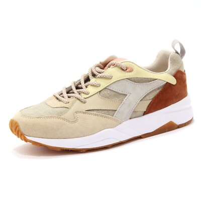 2200AD sneakers uomo DIADORA HERITAGE ECLIPSE beige leather/tissue shoes men