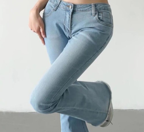 Women's High Waist Flare Bell Bottom Jeans Stretch Bootcut Denim Pants - Picture 12 of 24