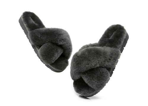 AUSTRALIAN SHEPHERD® UGG Slippers Women Fluffy Sheepskin Wool Thick Sole Leanna - Picture 28 of 28