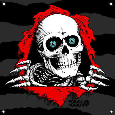 Powell Peralta Skateboard Shop Banner - Ripper Black - Vinyl 30'' x 30''