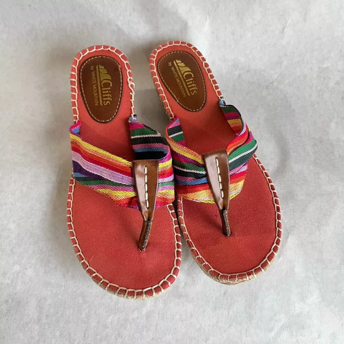 White fabric hotsell flip flops
