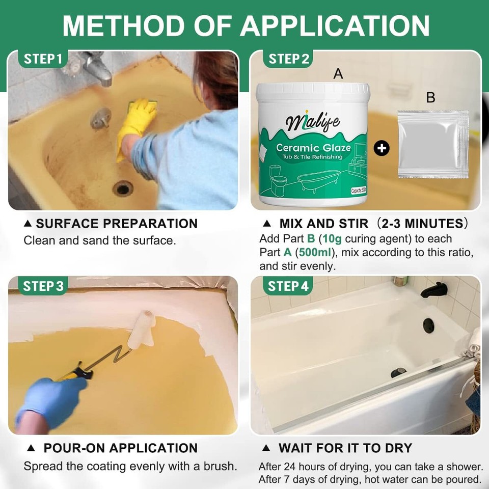 Tub And Tile Refinishing Kit Diy Bathtub Repair White Odorless Pefect