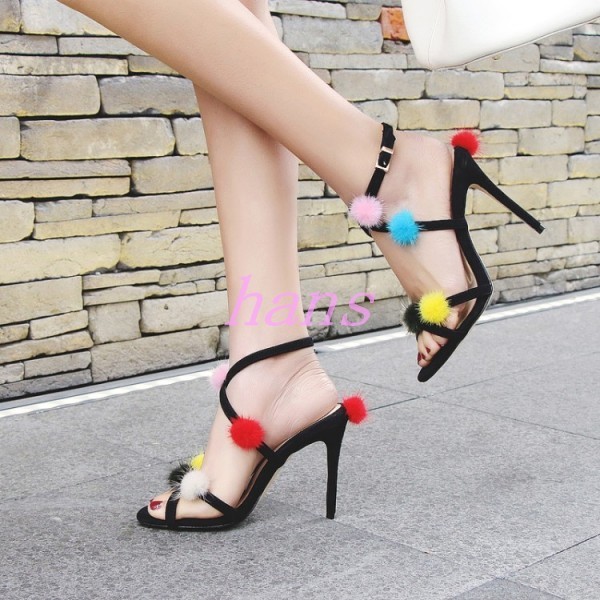 Boho Party Dress Donna High Stiletto Pom Heel Fur Pom Stiletto Pom Cross Strap Sandals Shoes 29d266 Boho Party Dress Donna High Stiletto Pom Heel Fur Pom Stiletto Pom Cross Strap Sandals Shoes 29d266