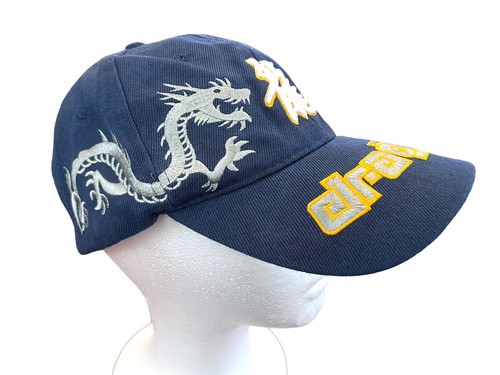 Blue, Yellow & Silver ASIAN DRAGON LOGO Adjustable Hook & Loop Baseball Cap - Picture 2 of 6