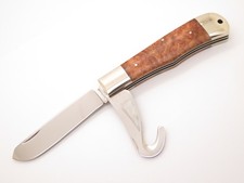 Vtg 1997 AG Russell Seki Japan AUS-8 Jumbo Guthook Trapper Folding Pocket Knife