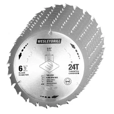 10 Pack Circular Saw Blade 6-1/2" 24T with 5/8" Arbor, Carbide Tipped Teeth