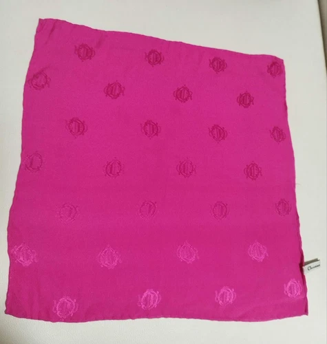 Authentique foulard Christian Dior emblème motif pois 100% soie femme toutes saisons