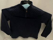 G.H. Bass  Co 1/4 Zip Fleece Sweater Mens XL Blue Lined Textured Pullover Hike