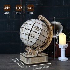 3D Wooden Puzzle Globe. Model Kits DIY Crafts Handmade Christmas Gifts